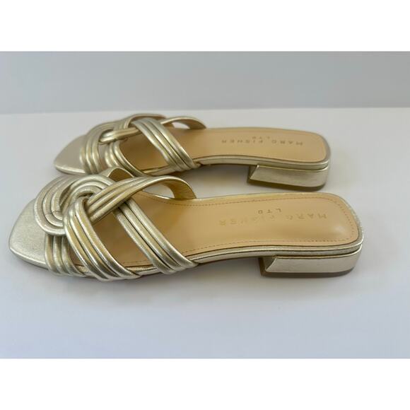 Marc Fisher LTD Women's Casara Slip-On Square Toe Dress Sandals Gold Size 6.5M - Picture 5 of 6